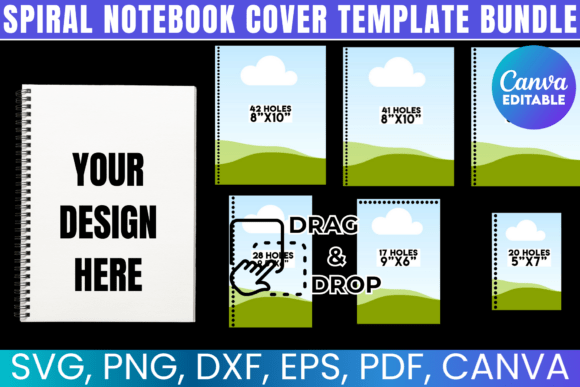 Download Spiral Notebook Cover Template Bundle - Book Collection