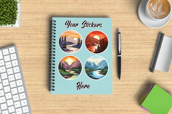 Download Spiral Notebook Sticker Design Showcase - Book Collection