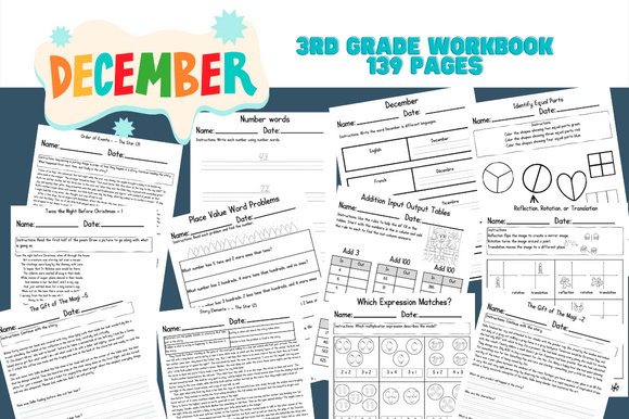 Download No Prep 3rd Grade December WorkBook - Book Collection