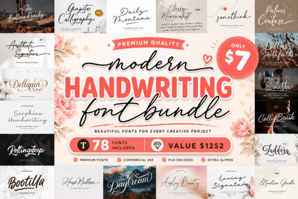 Download Modern Handwriting Font Bundle - Handwriting Collection