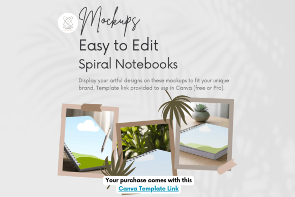 Download Spiral Notebook Mockup for Canva - Book Collection