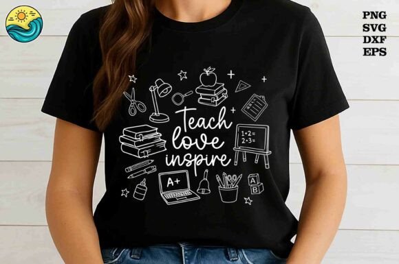 Download Teach Love Inspire School Elements Svg - School Collection